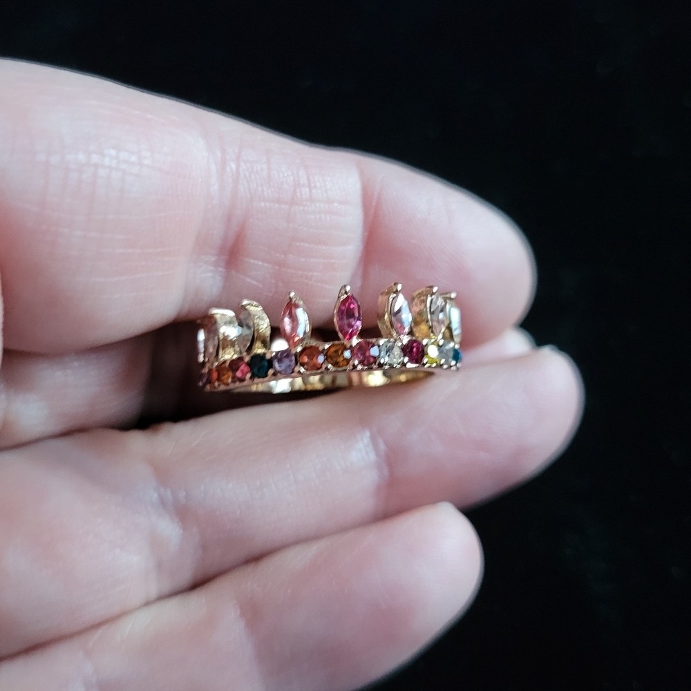 Baublebar Adalene Ring Crown Design Multicolored sz 6.5 EUC